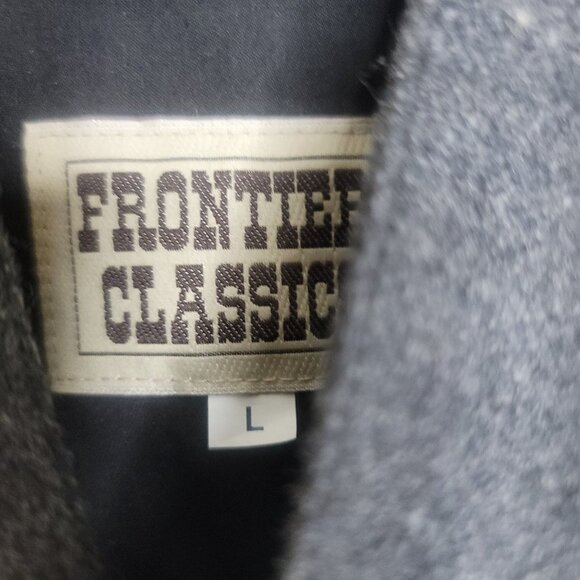 Frontier Classics Western Mens L Cowboy Vest Gray Wool Poly Lined - Picture 5 of 5